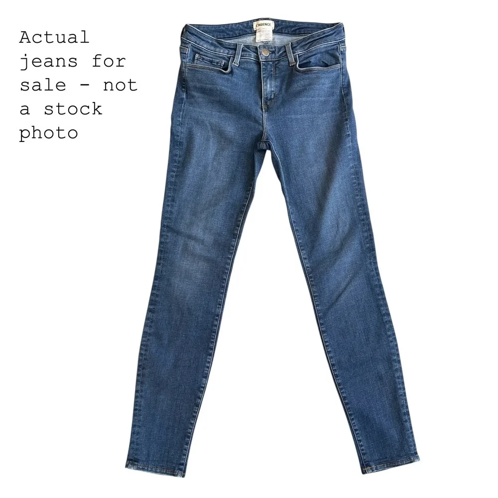 L'Agence‎ Brigitte Skinny Stretch Mid-Rise Jeans Vintage Wash Womens 27 Blue